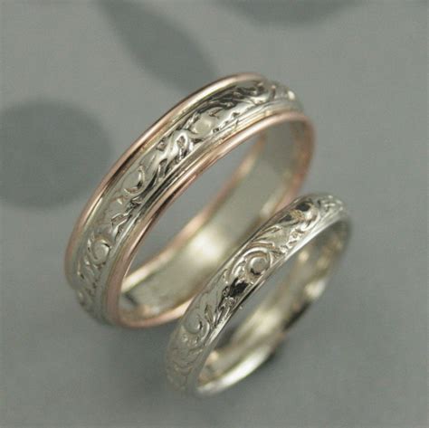 Gold and Silver Wedding Band Setgoing Baroque Touch of Gold Bimetal ...