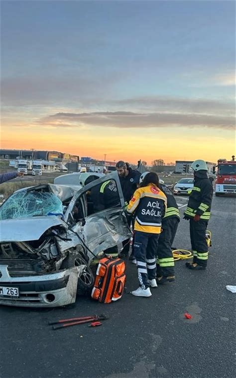 Tekirdağ da kamyon ile otomobil çarpıştı 1 ölü 2 yaralı Son Dakika