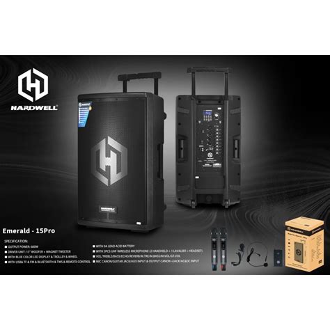 Jual Speaker Aktif Portable 600 Watt 15 Inch Hardwell Emerald 15 Pro