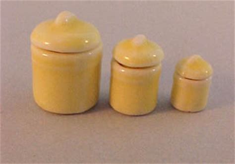 Bright deLights Yellow Ceramic Canister Set 1:12 scale