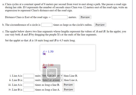 Solved A Clara Cycles At A Constant Speed Of 8 Meters