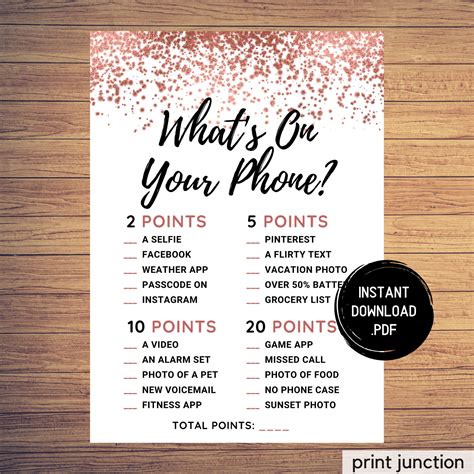 Girls Night Games Whats In Your Phone Ladies Night Games | Etsy