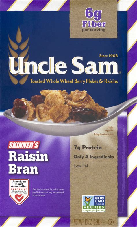 Uncle Sam Skinners Raisin Bran Toasted Whole Wheat Berry Flakes