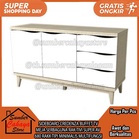 Jual Buffet Tv Meja Serbaguna Sideboard Credenza Rak Tivi Super Av