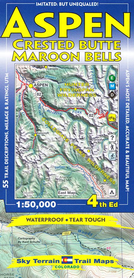 Aspen Maroon Bells And Crested Butte Co Topographic Recreation Map For