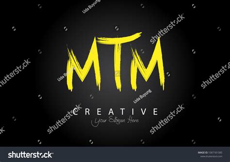 Mtm Brush Letter Logo Design Creative Stock Vector Royalty Free