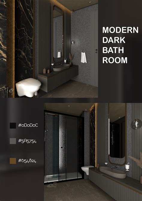 Modern Bathroom Interior design (dark style) :: Behance