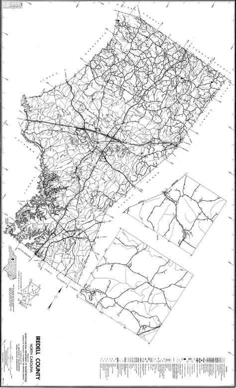 1990 Road Map of Iredell County, North Carolina