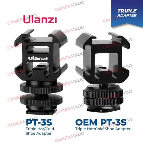 Jual Ulanzi PT 3S Triple Hot Cold Shoe Mount Adapter For Mic LED Flash Di Seller Cameraindo