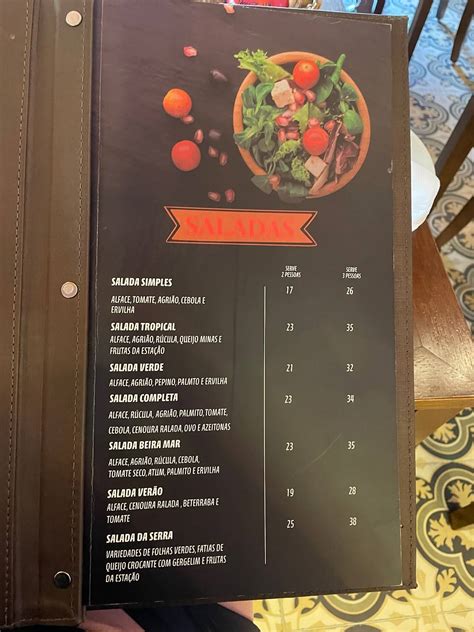 Menu em Cultura de Minas Restaurante São Paulo