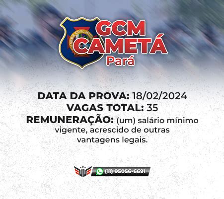 COMO FUNCIONA O CONCURSO PARA GCM DE CAMETÁ PA Loja Virtual