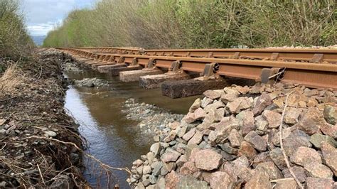 North Wales Railway Set To Reopen After Flooding Left Tracks Hanging In