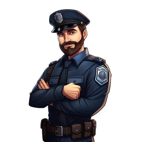 Premium Photo Man Police Officer D Cartoon Illustraton On White