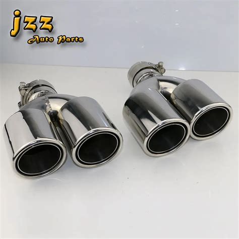 1set Universal Dual Car Exhaust Pipe Muffler Tip Stainless Steel Tail