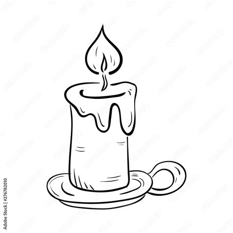 Handdrawn Candle Doodle Icon Hand Drawn Black Sketch Sign Cartoon