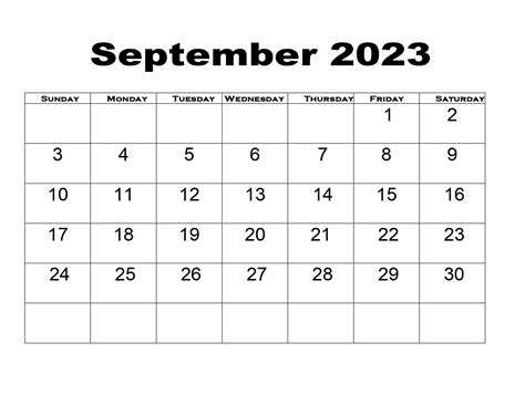 Blank September 2023 Calendar Printable Pdf Get Calendar 2023 Update