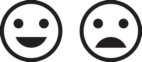 Happy And Sad Emoji Faces Icon Vector Isolated On White Background For