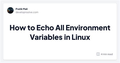 How To Echo All Environment Variables In Linux