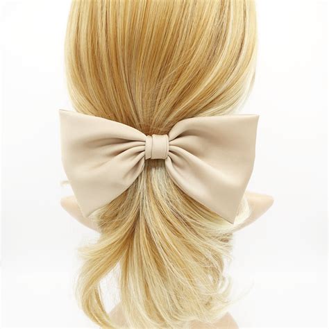 Glossy Basic Satin Hair Bow Women Hair Accessory Etsy