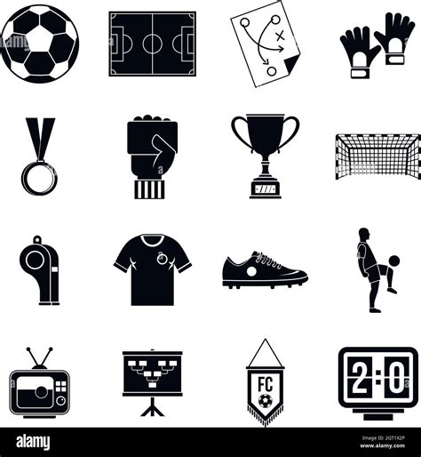 Soccer Football Icons Set Simple Style Stock Vector Image Art Alamy