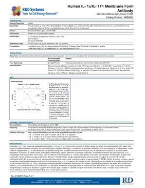 Fillable Online Funakoshi Co Human IL 1 IL 1F1 Membrane Form Antibody