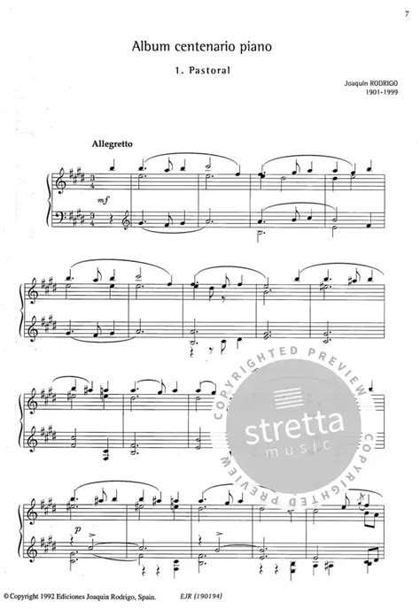 Álbum Centenario Piano von Joaquín Rodrigo im Stretta Noten Shop kaufen