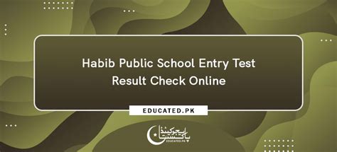 Habib Public School Karachi Result 2024 Pk