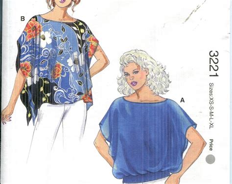 Pattern Misses Loose Fitting Tops Have Bateau Neckline Batwing Sleeves