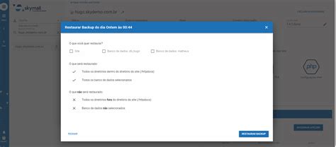 Restaurar Backup Hospedagem Ssd Ajuda Skymail