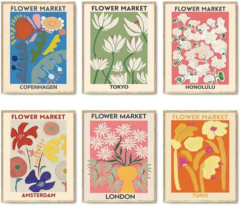 Flower Market Poster Set Of Flower Market Wall Art Flower Market