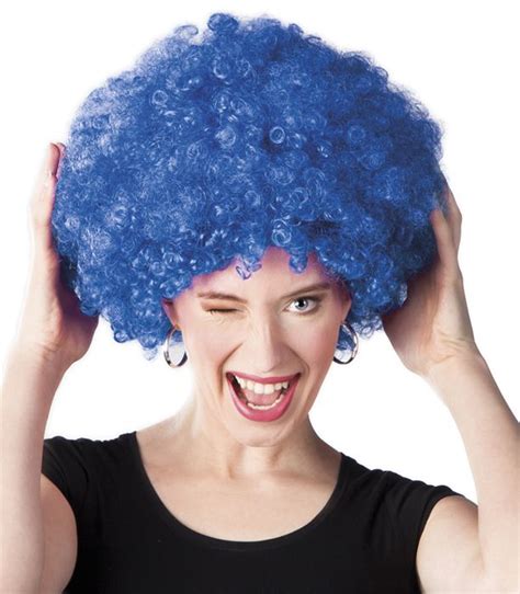 Perruque Bleue Afro Disco Clown Hair Belle