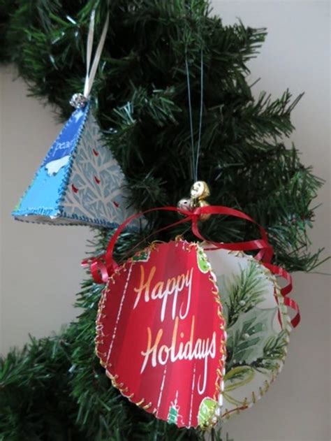 DIY Christmas Craft Ornaments From Recycled Greeting Cards - Holidappy