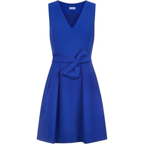 Claudie Pierlot Bow Waist A Line Dress 320 Liked On Polyvore Featuring Dresses Blue Flared