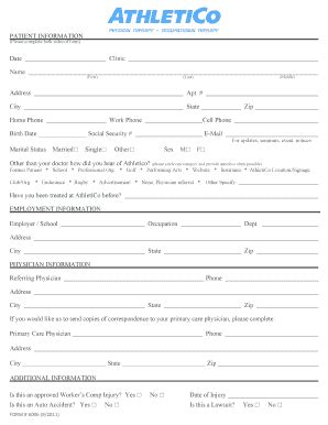 Fillable Online Patient Information Please Complete Both Sides Of Form