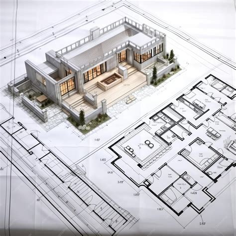 Premium AI Image | Architectural drawing blueprint Generative AI