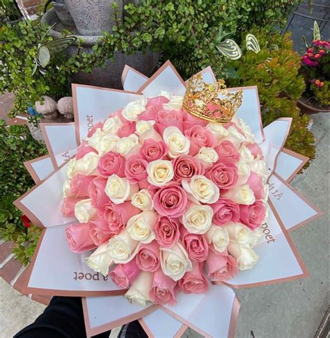 Pink And White Rose Big Bouqet Flowers Rose Bouqet Ramo Buchon Rosas