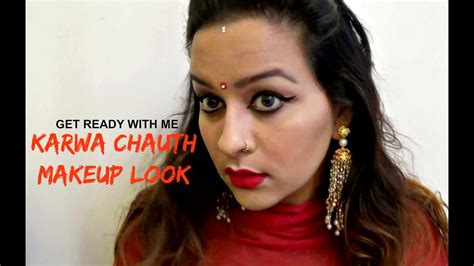 Karwa Chauth Classic Red And Gold Easy To Do Makeup Look Salonimathur