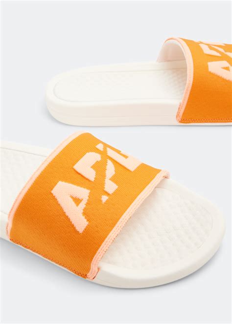 Athletic Propulsion Labs Big Logo Techloom Slides For Men Orange In