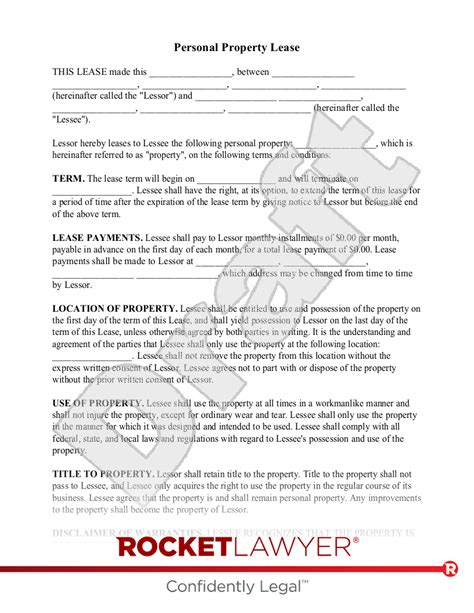 Free Personal Property Lease Template FAQs Rocket Lawyer