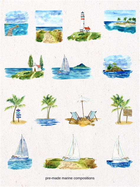 Seascape watercolor Illustrations :: Behance