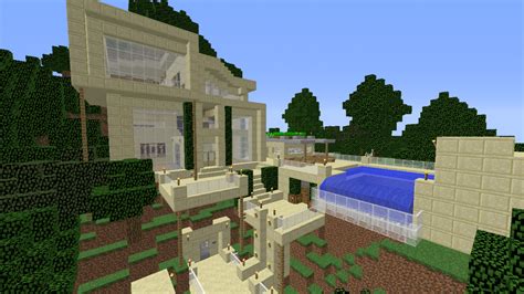 New Modern Hillside Mansion Minecraft Map