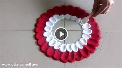 Super Easy Flower Design Rangoli Using Spoon Best Flower Site