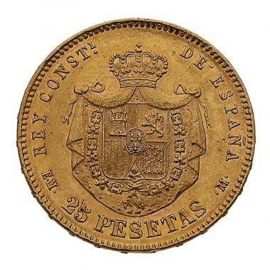 Monedas de oro Españolas: Moneda de Oro España 25 Pesetas Años Varios