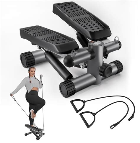 Steppers For Exercise Stair Stepper With Resistance Bands Mini Stepper With 330lbs Loading