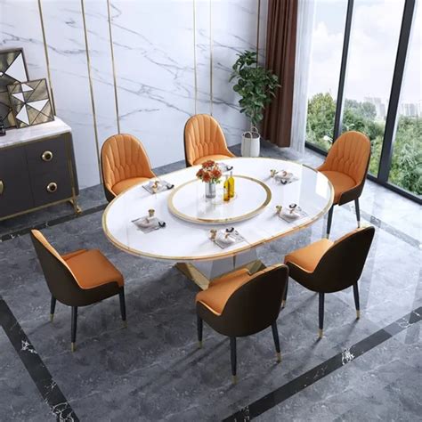 Modern Home Stainless Steel Luxury Functional Dining Table For Dining