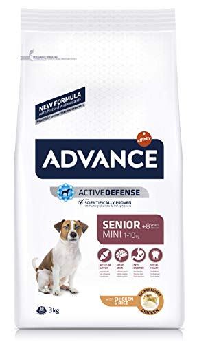 Comida para perros pequeños Advance Mini Senior rico en Pollo y Arroz 3Kg