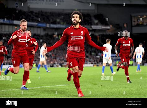 Mohamed Salah Of Liverpool Celebrates After Scoring The Opening Goal