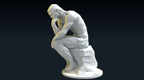 3D Thinker Statue Stylized TurboSquid 1667836