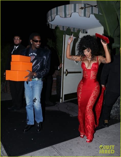 Cardi B Wears Skintight, Revealing Red Dress for 31st Birthday, Reveals ...