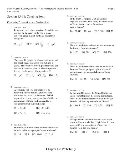 Permutation And Combination Worksheet Kuta